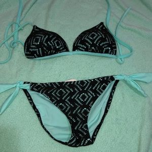 Blue & black bikini
